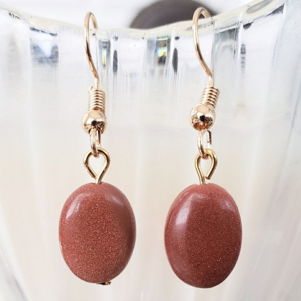 Goldstone Drop Earrings 215 15$